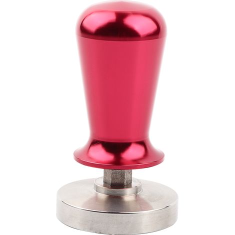 Presse à café en acier inoxydable 57,5 mm, base plate, outil élastique pour moudre les grains, accessoire de cuisine rouge (1/5)