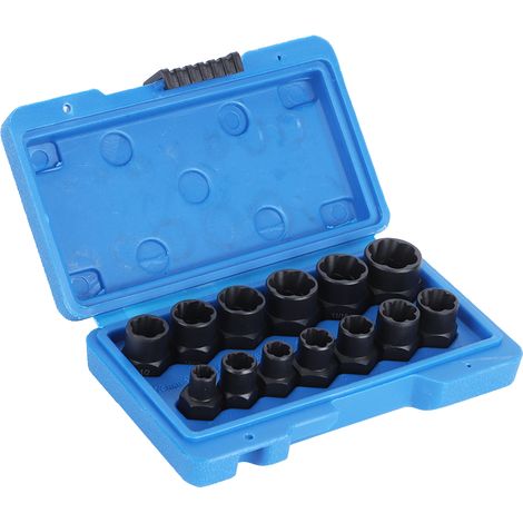 Jeu de 13 douilles à impact pour le démontage de boulons et d'écrous, compatible avec les clés et les pinces. (1/5)