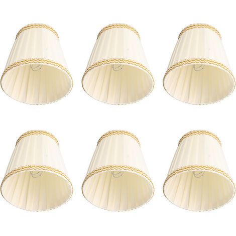 Abats-Jour de Lampe en Tissu,Petits Abats-Jour de Lampe, Clips Monture de Bougie pour Lustre en Cristal, abat-jours E14 pour table de chevet, Bougeoir Lampe de Chevet,6PCS Abat-jour (1/4)