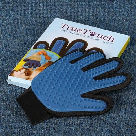 true touch pour poils d'animaux Gant de massage Brosse de Nettoyage pour chien chat Gant de toilettage en caoutchouc (1/3)