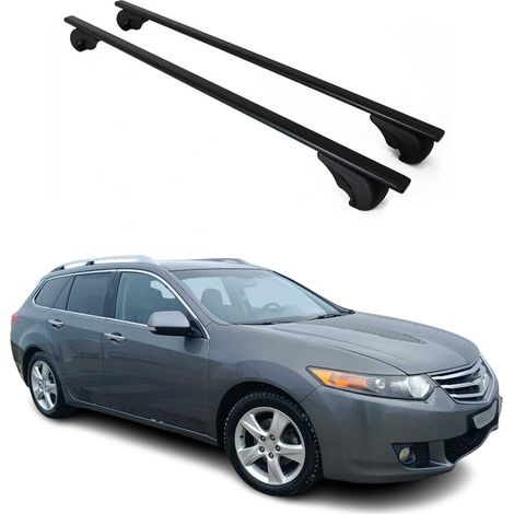 OMAC Dachträger Querträger für Honda Accord mk6 Kombi 1998-2002 – Abschließbar – Max. 75 kg – 2 Stangen Stahl Schwarz (1/5)