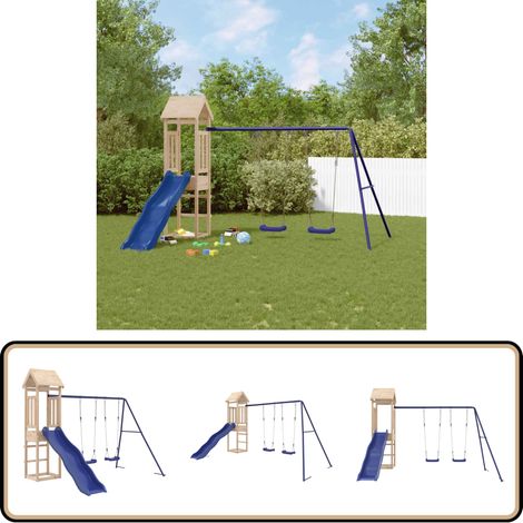 Spielturm Massivholz Kiefer - Holzspielplatz - Spielturm - Kiefernholz - Kinderspielgeräte - Gartenspielplatz