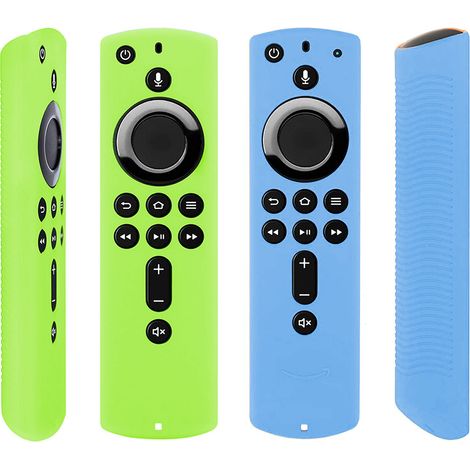 Lot de 2 étuis de protection pour télécommande Fire TV Stick 4K Ultra HD avec commande vocale. Étui de protection léger en silicone antichoc. (1/5)