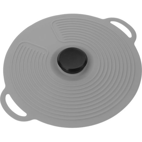 Couvercle en silicone gris de 27 cm pour bol de conservation alimentaire, thermorésistant et compatible micro-ondes