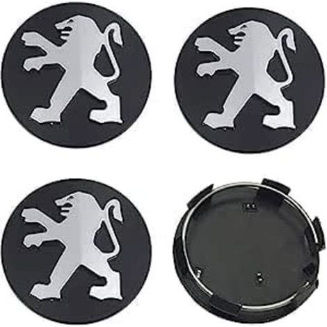 enjoliveurs centraux de roue pour Peugeot 60 mm noirs. (1/5)