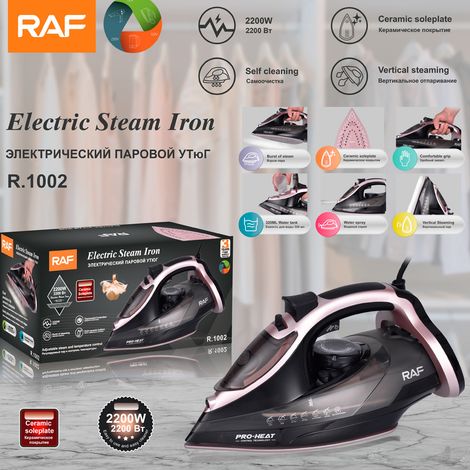 Fer à vapeur domestique aux normes européennes - Fer électrique filaire à main ou à suspendre - Utilisation sur surfaces sèches et humides - 2200 W (1/5)