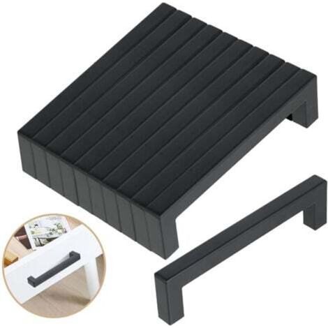 10 Pcs Poignées Meuble Acier Inoxydable Noir 128mm, Poignée Cuisine Inox, Bouton Tiroir Modern pour Cuisine Salle de Bain Armoire Placard (1/4)