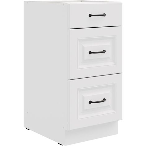 Küchen Unterschrank 40 cm Stilo Weiß Vollauszug Soft-Close Küche Einbauküche (1/5)