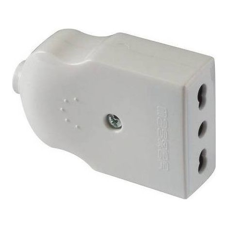 30 x Presa bivalente volante P17/11 serie Compact, 2 poli + terra 16A, guscio esterno monopezzo apribile a 360° per cablaggio facilitato, colore bianco.(DianFlex) Misura: Bianca