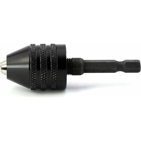 0,3-6.5mm Serrage tournevis mandrin clé percussion mandrin perceuse déverrouillage Adaptateur de et 1/4" arbre hexagonal