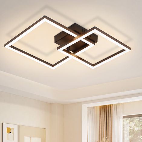 GBLY Deckenlampe LED Deckenleuchte Wohnzimmer - 20W Wohnzimmerlampe Warmweiß Schlafzimmerlampe Modern Design Schwarz Küche Lampe Eckig Deckenbeleuchtung für Schlafzimmer Flur Büro