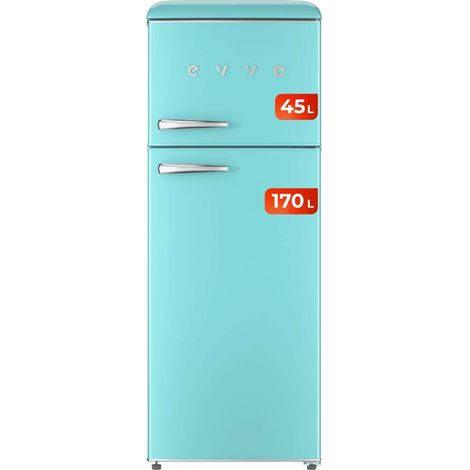 EVVO Réfrigérateur combiné rétro (bleu pastel, 215 L) (1/5)