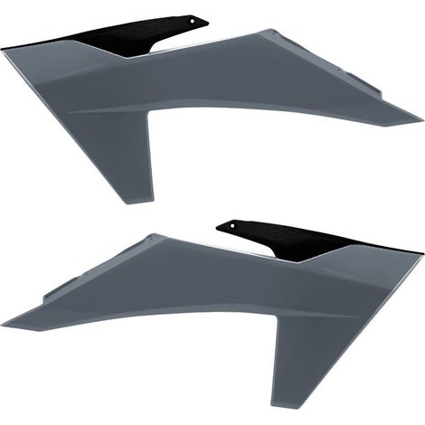 Protectores de radiador Polisport para KTM SX, SXF y XC 125, 150, 250, 350 y 450, color negro y gris. (1/2)