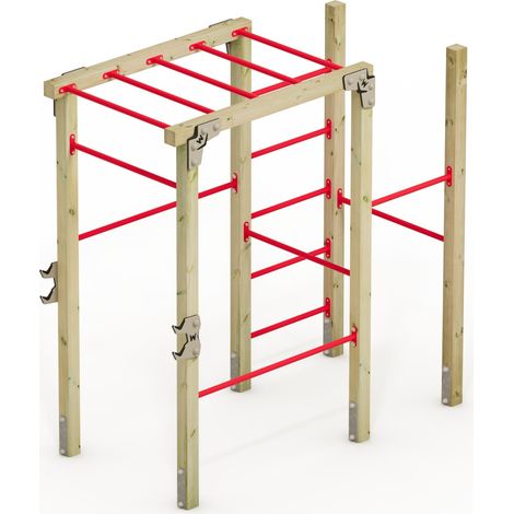 Wickey Sprossenwand Wickey FIT Base 605 - Outdoor-Sportgerät, Kraftstation, Fitnessstation, Sportgeräte für zuhause, Workout, Krafttraining, Gymtower, Fitnessturm, 5 Jahre Garantie auf Holz- und HDPE-