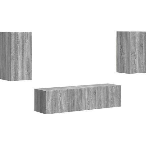 Maison Exclusive - Set mobile TV 4 pcs Grigio Sonoma Legno multistrato