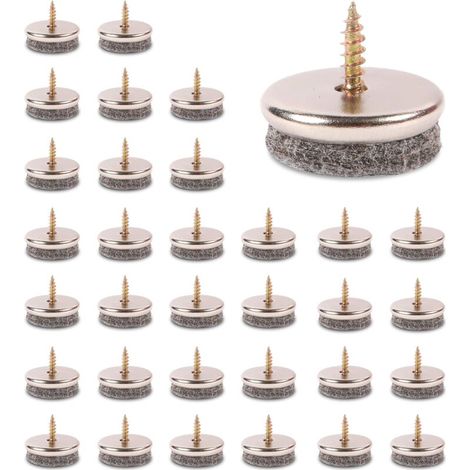 32er-Pack Stuhlgleiter, Möbelgleiter – Stuhlgleiter mit 28 mm Durchmesser. Die Möbelgleiter mit 5 mm dicken Filzgleitern bieten Schutz. (1/4)