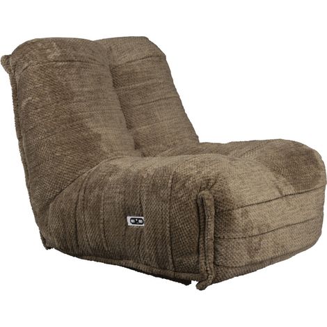 Fauteuil relax électrique avec port USB en tissu marron (1/5)