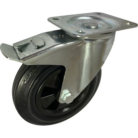 Roulette industrielle Pivotant avec frein RS PRO, Ø 200mm, 205kg ( Prix pour 1 )