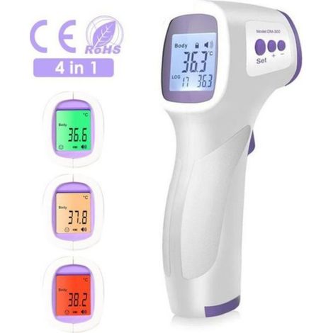 Thermometre Infrarouge - Sans Contact - Lecture Frontale et Temporaire - Précision ±0.2 °C - Pour Bebe Adulte et Bain - 1 Piece (1/3)