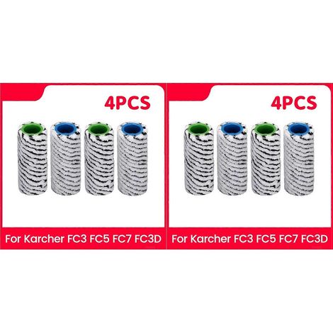 Ensemble de brosses à rouleau multifonctionnelles (8 pièces) pour aspirateurs Kärcher FC3 FC5 FC7 FC3D, brosses à rouleau lavables en microfibre, accessoires pour aspirateur. (1/5)