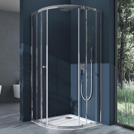 doporro Box Doccia 100x100x190cm con Piatto DocciaCabina Doccia con 2 Porte Scorrevoli Vetro di Sicurezza ESG Vetro Trasparente Incluso Rivestimento Ravenna32K (1/5)