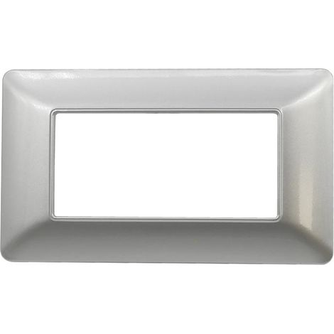TOT Elettric T3 Placca 504 4 Moduli Silver Argento