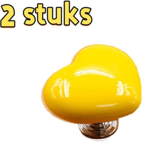 Lot de 2 boutons de chasse d’eau en forme de cœur, boutons supérieurs pour réservoir de toilettes, accessoires de remplacement et de décoration, protections pour clous, 3,8 × 3,2 × 3,2 cm, jaunes (1/5)
