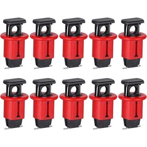 Pack of 10 Miniature Electrical Safety Lockout Circuit Breakers for Electrical Isolation, Red, Miniature Electrical Safety Lockout Circuit Breaker