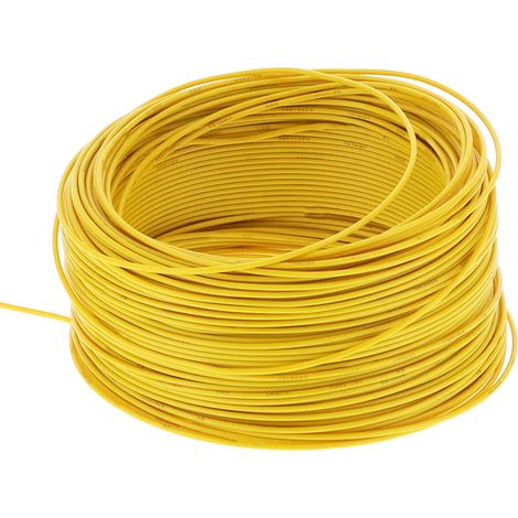 BV-1x1 100 m / 328,1 pi Fil isolé 7 conducteurs en cuivre rouge Câble électrique souple AC300 V Jaune (1/5)