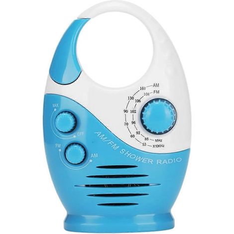 Radio de douche étanche. radio AM/FM avec haut-parleurs à volume réglable. haut-parleurs portables avec crochet. (1/5)