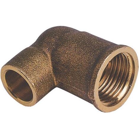 COUDE LAITON 90° A ENCASTRER FEMELLE ET A SOUDER CUIVRE - 90 GLCU