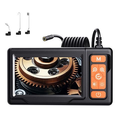 Caméra endoscopique, écran 4,3 pouces, batterie 2600 mAh, 8 LED, câble semi-rigide, 10 m (1/5)