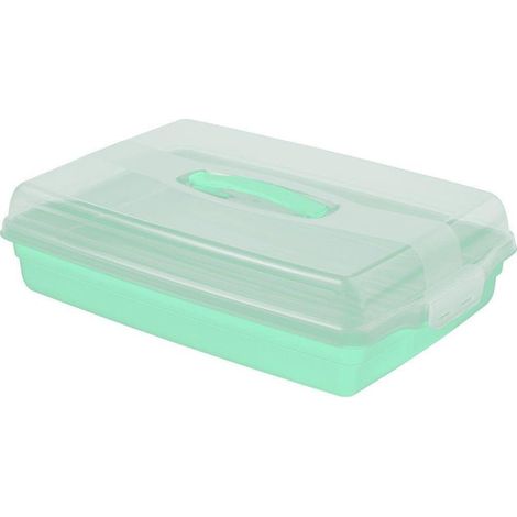 Curver Plat à gâteau vert menthe avec couvercle transparent (1/3)