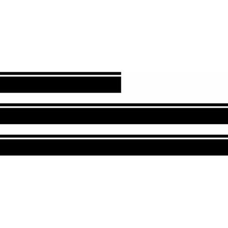3 Pcs Voiture Capot Stripe Autocollant Sports Stickers Voiture Camion Diy Decal Rayures Vinyle Autocollant, Noir (1/5)