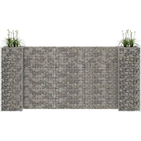 Jardinière à gabion en H Fil d'acier 260x40x120 cm (1/5)