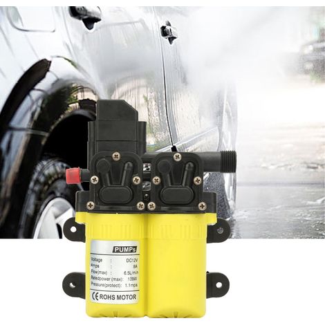 Pompe à eau auto-amorçante 12V 100W pour camping et marine (jaune)