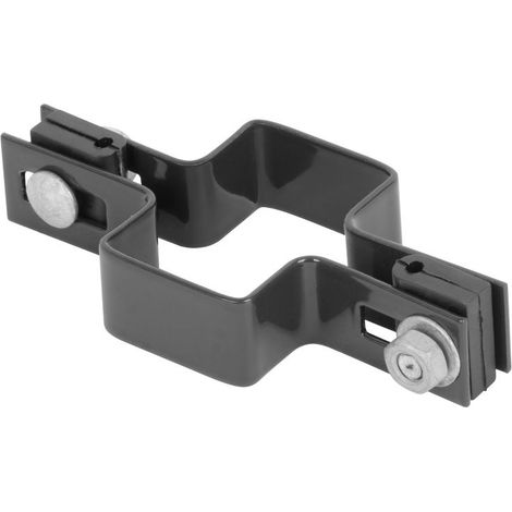 Schelle Strend Pro EUROSTANDARD, 60x40 mm, Mittelschelle, anthrazit, Zn+PVC, RAL7016, für Vierkantpfosten