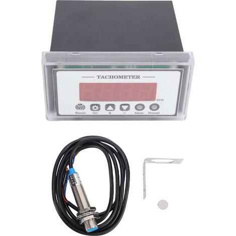 Tachymètre numérique LED 0 à 9999 tr/min compteur de vitesse du moteur avec capteur Hall NPN pour tours convoyeurs Machines d'inspection de qualité.