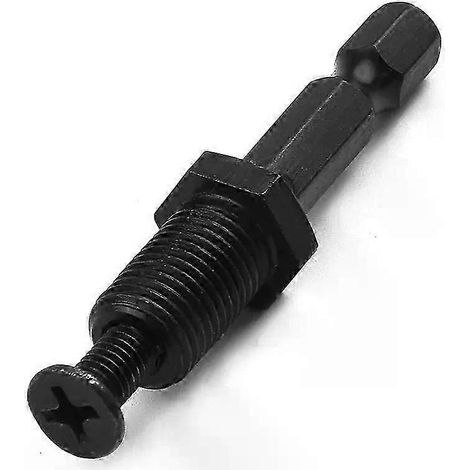 Adaptateur de mandrin de perceuse, accessoire de perçage : adaptateur à tige hexagonale 1/4" vers filetage mâle 3/8" avec vis inversée, compatible avec les outils électriques (JXLGV) (1/5)