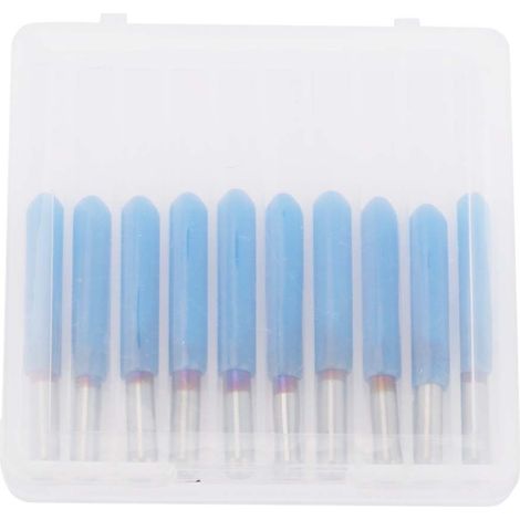 Tungsten Steel CNC Router Cutter Bit Blue Plating 3.175(30°) Wood Engraving Knife Bit Set(0.8mm