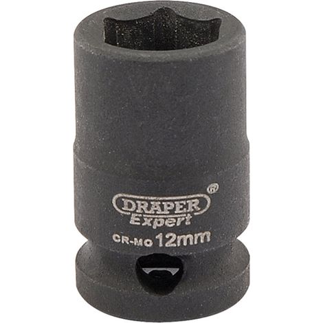 Draper Expert HI-TORQ® 12mm Metric Impact Socket for 3/8" Drive (Model 06871) - Heavy-Duty 3/8" Square Drive Impact Socket (1/5)