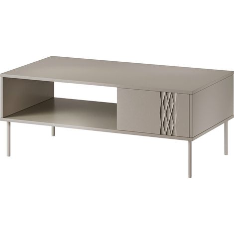 Mesa de centro Tolete 103, Beige, 40x60x110cm, Diámetro: 0, Aglomerado laminado, Angular