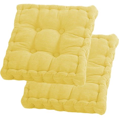 Coussins de siège, lot de 2 coussins de sol, 40 x 40 cm, coussin de chaise, rembourrage en coton, coussins de sol épais, coussin de yoga, lit pour animaux de compagnie, coussin de siège pour intérieur (1/5)