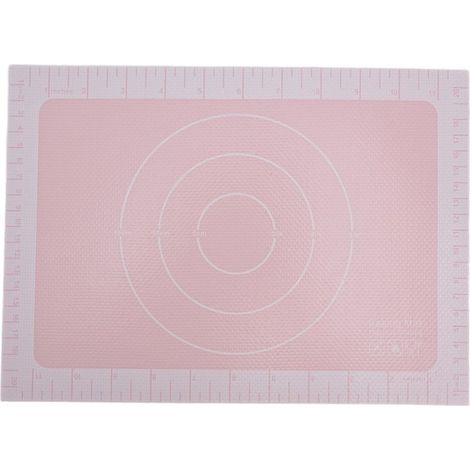 Macaron Tapis de Cuisson en Silicone Antiadhésif, Facile à Nettoyer, Pour Macarons, Biscuits et Pain, Fond Rose (1/5)