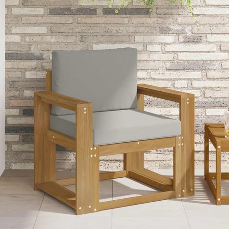 vidaXL Sofá de exterior Poliéster Blanco y Gris Claro (1/5)