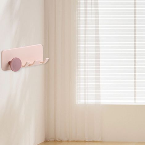 Crochets adhésifs pour prises électriques, pour salle de bain et cuisine, sans perçage, roses. (1/4)