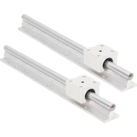 Lot de 2 rails de guidage linéaires de 300 mm pour pièces CNC avec bloc coulissant en SBR (1/5)
