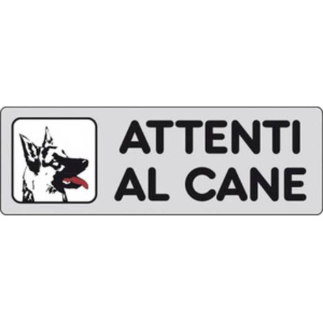 10 x ETICHETTA ADESIVA 150X50 ATTENTI AL CANE