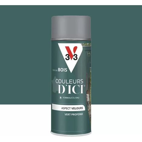 Aérosol Peinture pour Bois Extérieurs V33 Couleurs d'ICI Velours Vert profond 0,4 L (1/3)