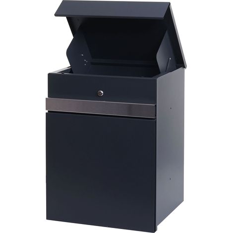 [NUNCA USADO] Buzón para paquetes HHG-121, buzón para paquetes compartimento para paquetes buzón para paquetes, metal, acero galvanizado antracita-inoxidable